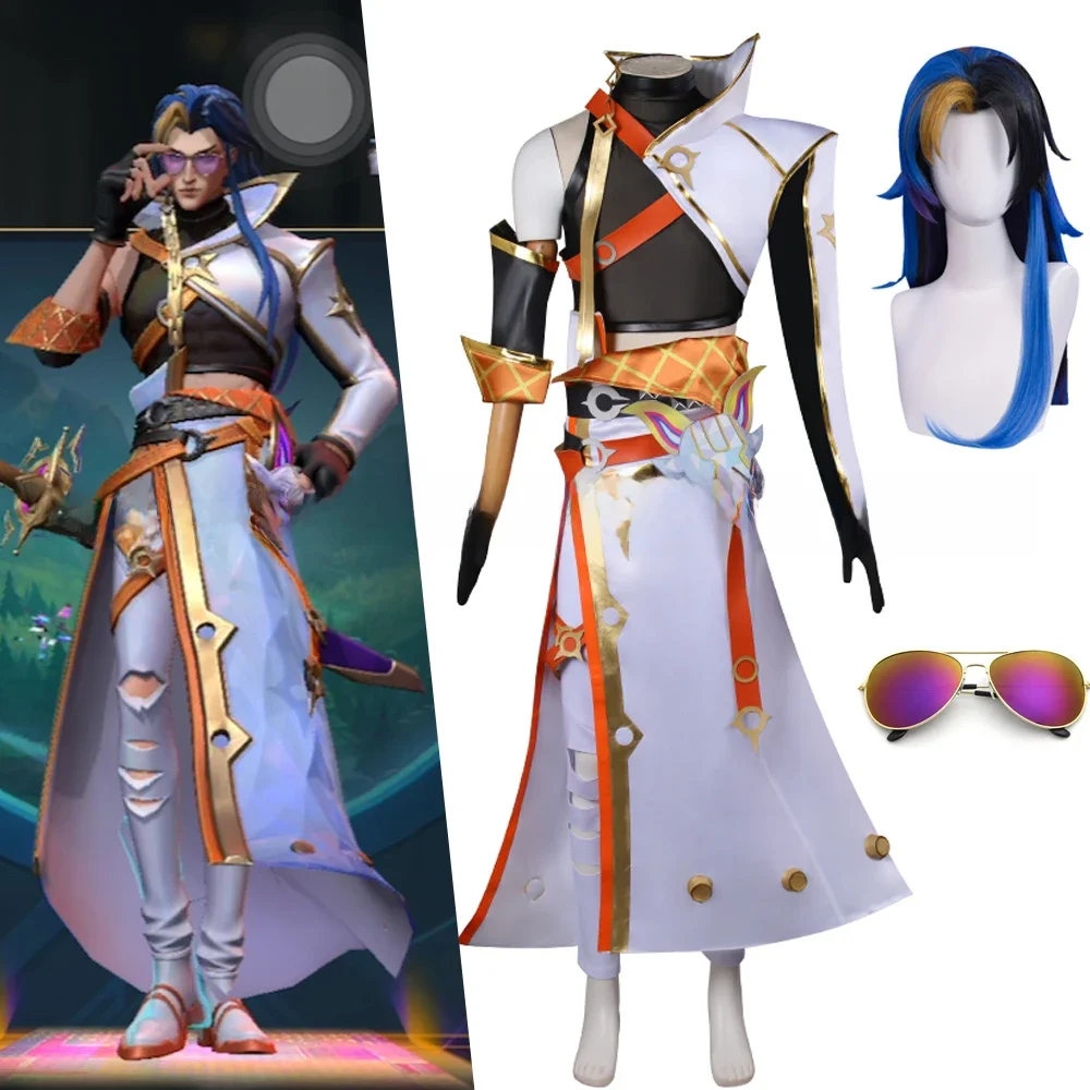 Spel Lol Heartsteel Yone Cosplay Kostuum Pruik Synthetische Highlights Haar Mannen Halloween Party Carnaval Rollenspel Uniform Accessoires - afbeelding 2