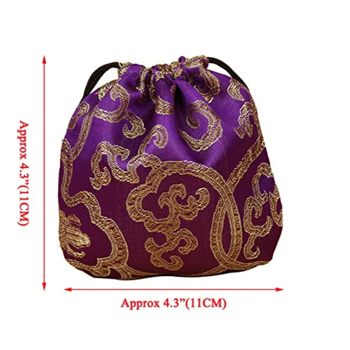 Sac en Poudre pour Emballage de Bijoux, Mélange de 11x11cm, Organisateurs de Poche pour Collier, Bracelet, Perles, Cadeau de Noël et de Mariage, 5 Pièces