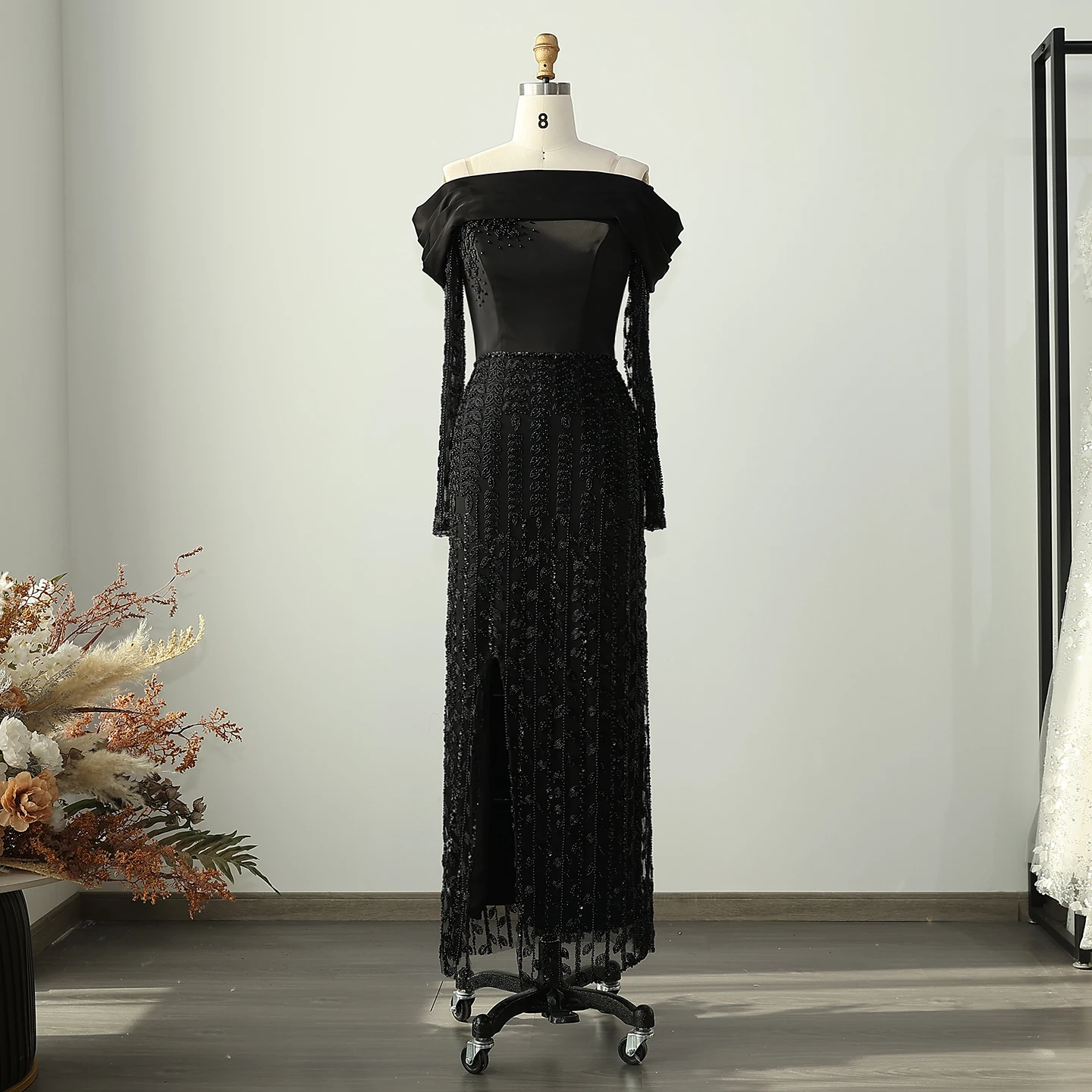 Sharon disse elegante fora do ombro mangas compridas vestido de noite árabe 2025 luxo dubai feminino vestidos de festa de casamento ss695 personalizado