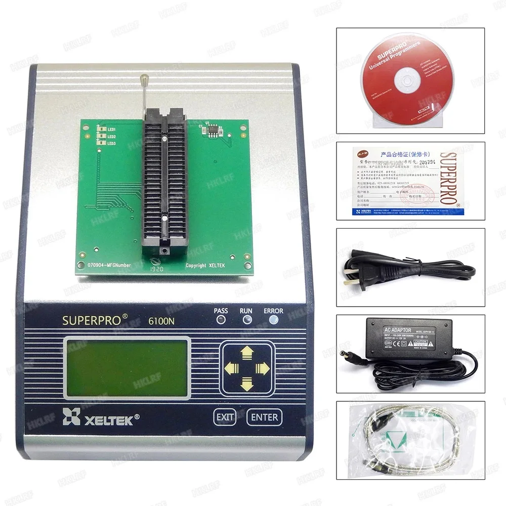 Original XELTEK SUPERPRO 6100 6100N Universal IC Chip Device Programmer NEWEST version + 16 Adapters +EDID Cable