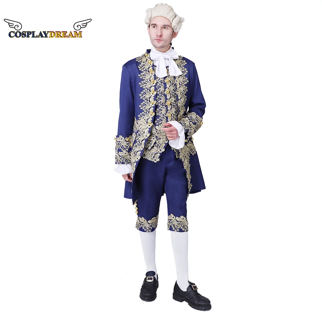 

in stock）Victorian King Prince Deluxe Costume Adult Men Stage Theater Cosplay Outfit Top Vest Jacket Medieval Retro Regency Suit