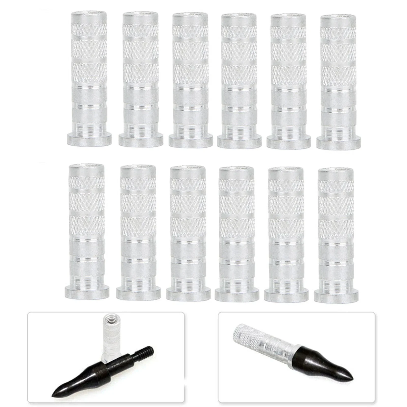 Insert en aluminium pour flèche de tir à l'arc, accessoires d'arbre de chasse, fibre de carbone violette, ID 6.2mm, 12 pièces