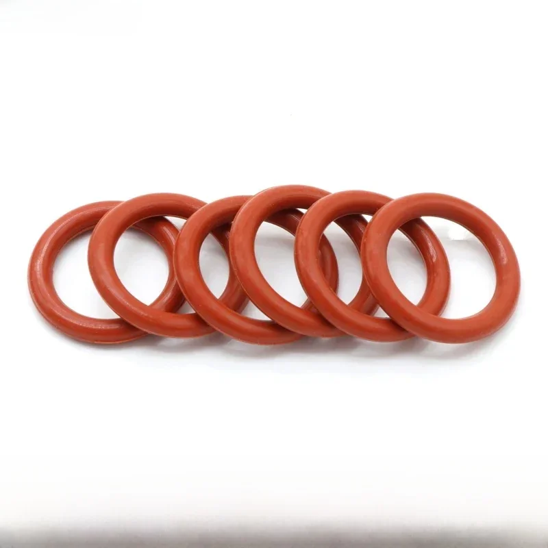 Joint torique VMQ de qualité alimentaire, 10 pièces, CS 4mm OD 12 ~ 150mm, rondelle étanche ronde en forme de O, anneau en caoutchouc et Silicone rouge