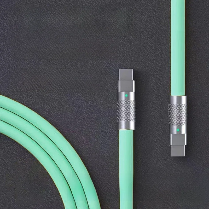 120w 6a Supersnel opladen PD Type C Vloeibare siliconenkabel Snel opladen 1M 2M USB-kabel USB C naar C-oplaadkabel - afbeelding 2
