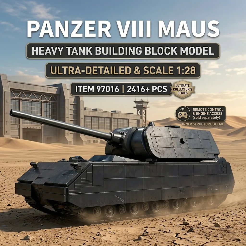 

DIY Military Maus Tank MOC Building Blocks 2416PCS German Army Heavy Bricks Model Construction Set Toy For Adult Birthday Gift
