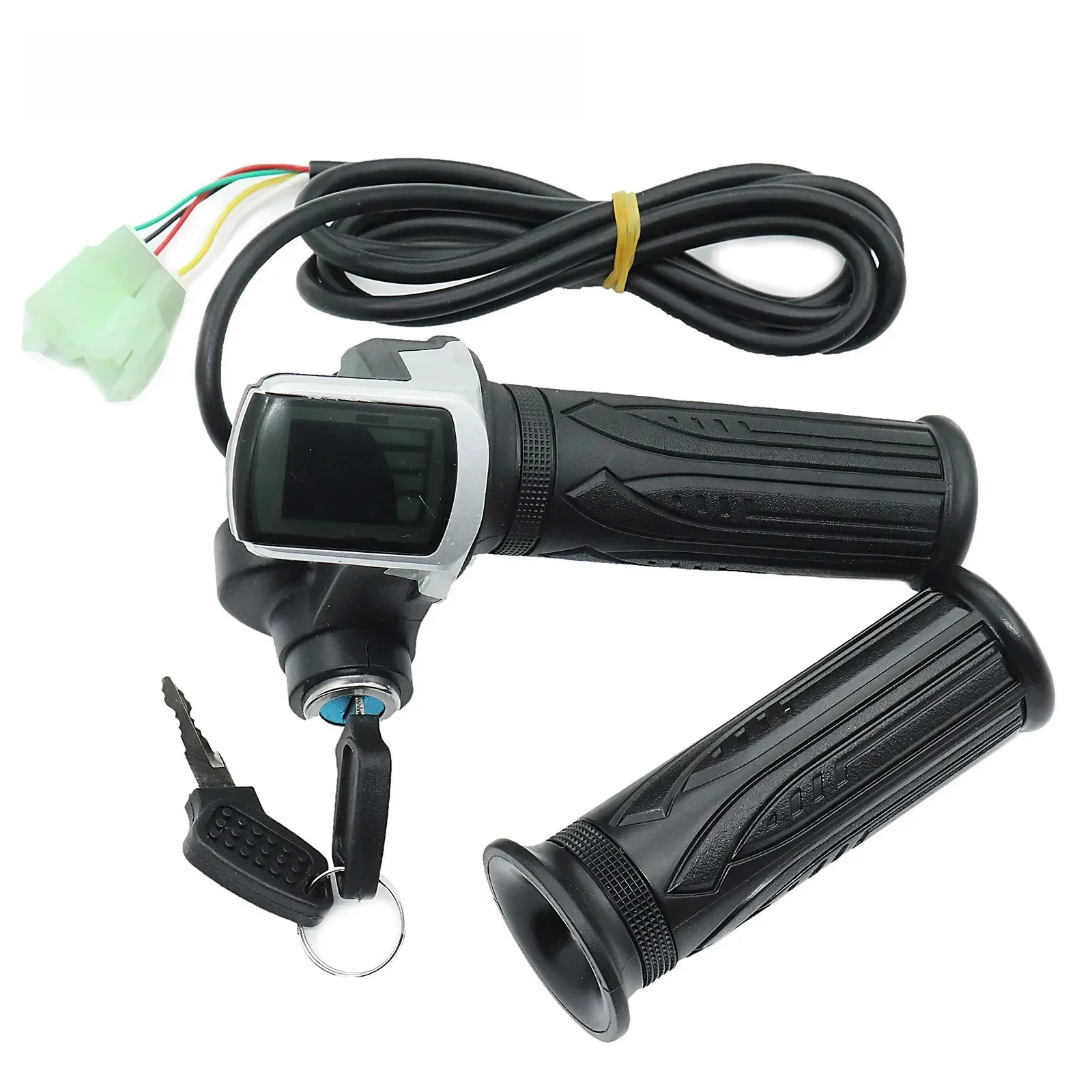 AliExpress NONE 24V 36V 48V 1Pair Electric Scooter Bike Throttle Speed Adjustment Handle with Key Lock Display  Divides LCD Grip