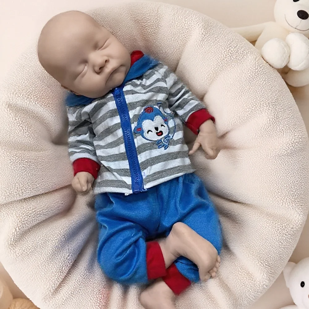 17" Silicone Reborn Doll Hand-Painted Lifelike Rebirth Baby Doll Preemy  For Perfect Easter/Children'S Day Present