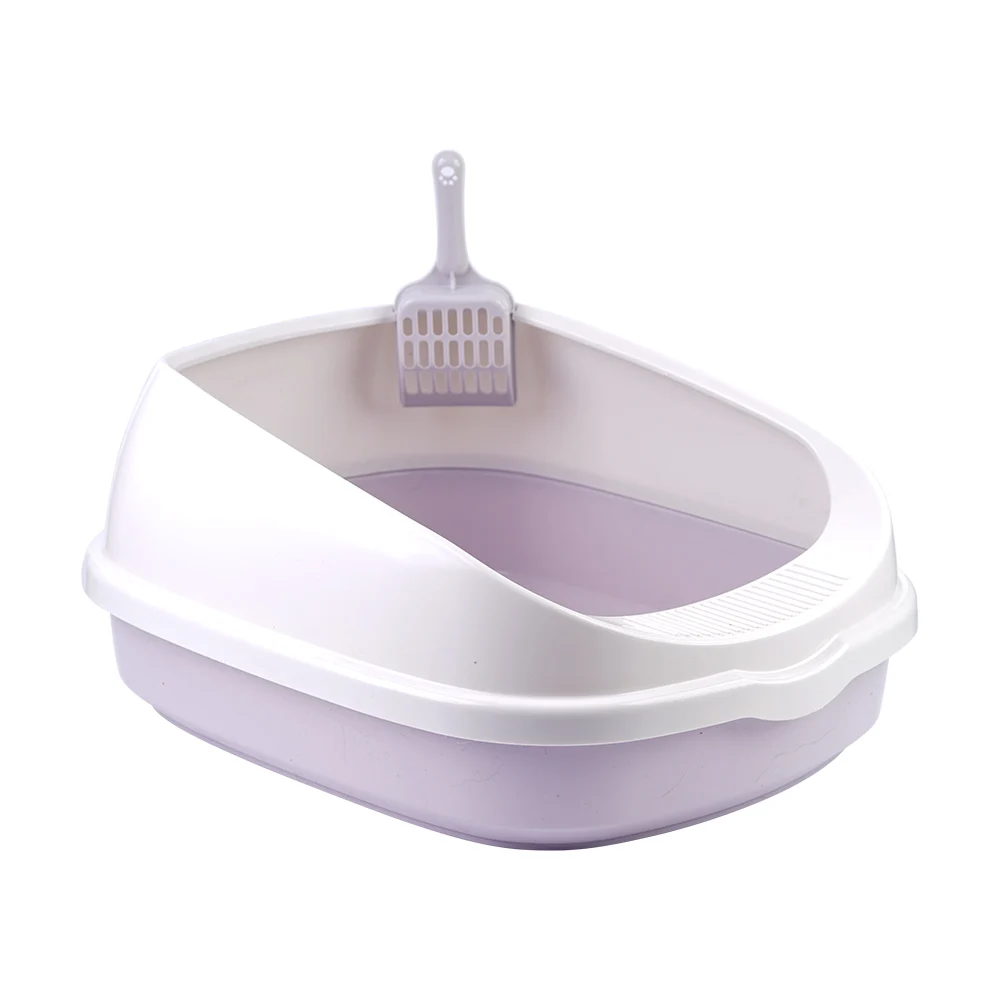 SMELL & SMILE Rack Cat Tray Household Pet Toilet with Plastic Anti-splash Spoon 55.5x45x25cm