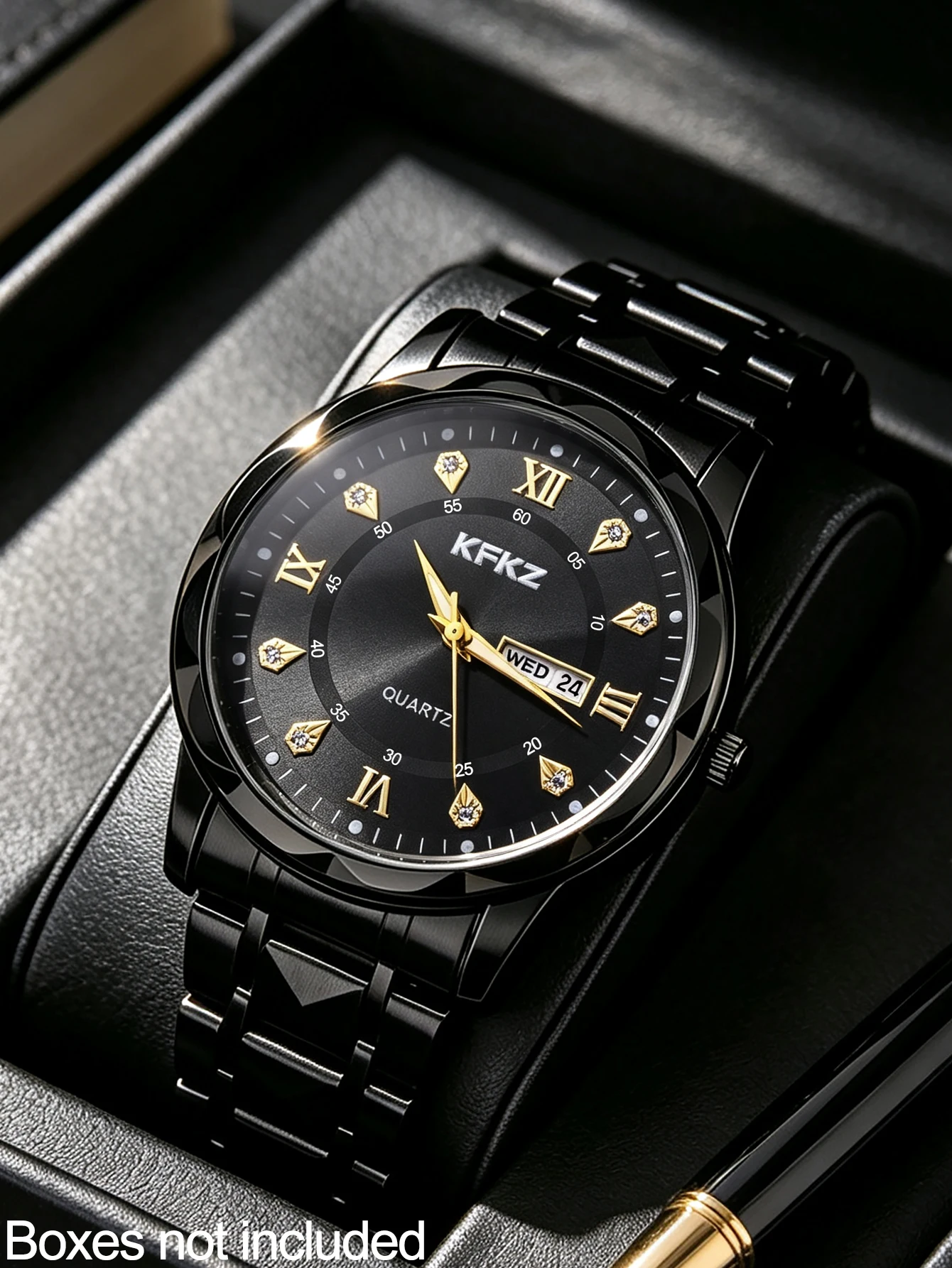 1 Men's Business Fashion Quartz Watch, with Analog Display, Calendar and Day-Of-The-Week Function, a Must-Have Accessory for Business Trips, Also a Good Choice as a Holiday Gift, for Father, for Boyfriend.