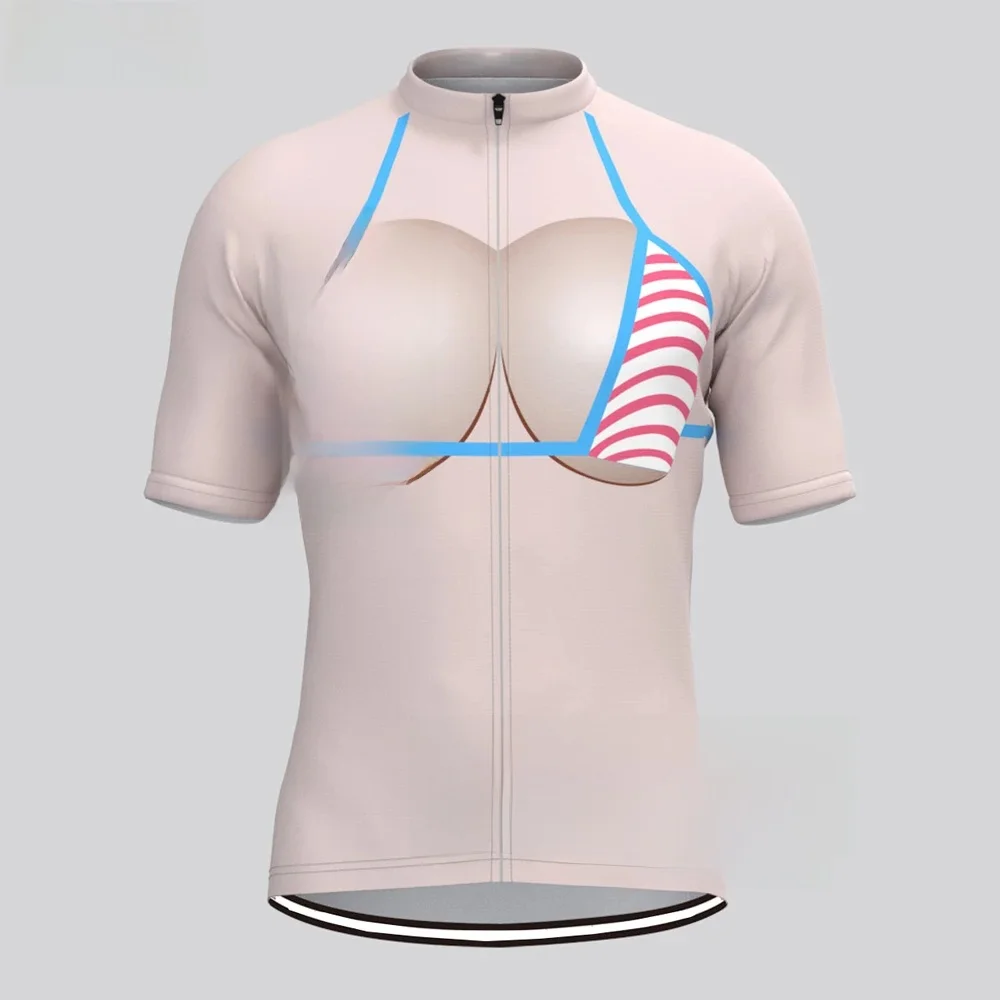AliExpress UK Ghisallo Pink Stripe Bikini Cycling Sweatshirt for Men and Women, Short Sleeve Shirt, MTB Jersey, Bicycle Clothing