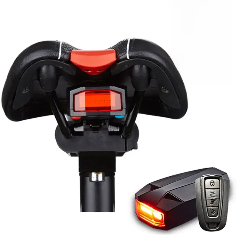 AliExpress Bicycle Rear Light + Anti-theft Alarm USB Charge Wireless Remote Control LED Tail Lamp Bike Finder Lantern Horn Siren Warning A6