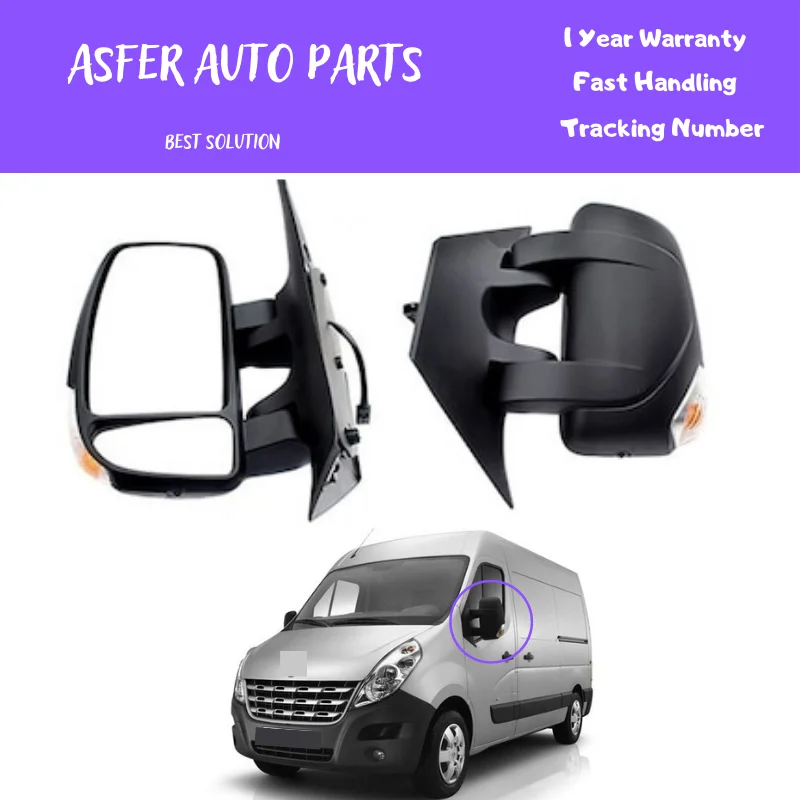 Electric Outside Rear View Mirror Cover With Signal Black Cover Heated For Master 3 Movano Right Left 963016903R 963021976R