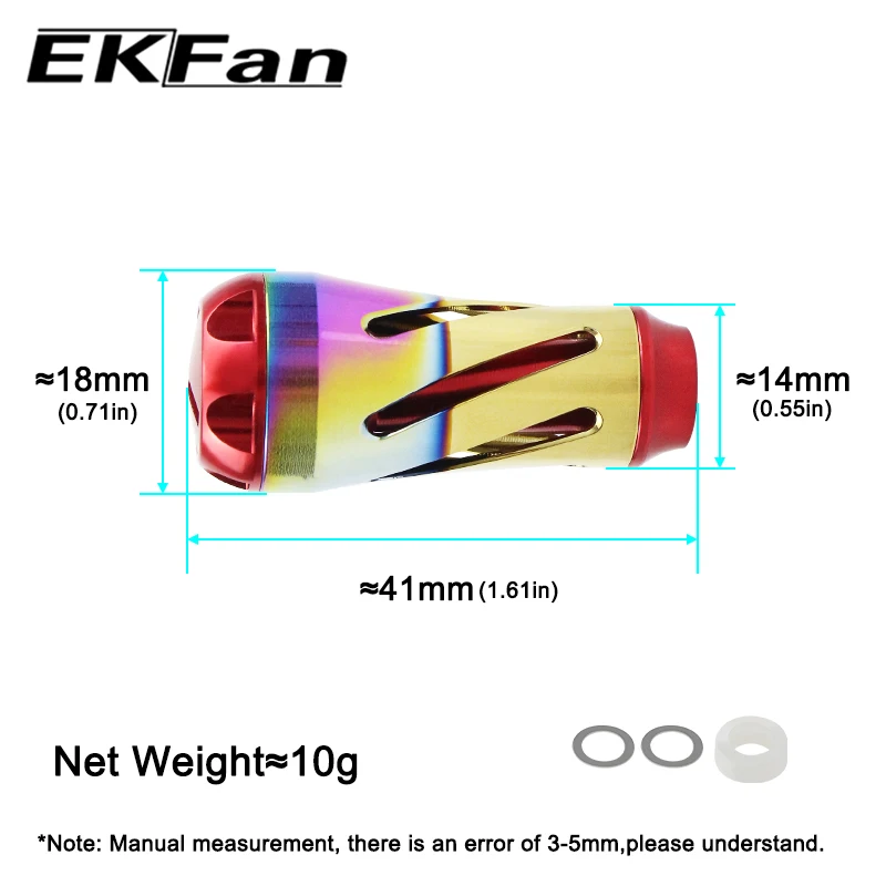 Ekfan CNC Process New Colorful  Aluminum Alloy Fishing Reel Knob Suitable For DAI & SHI Spinning / Baitcasting Tackle Accessory