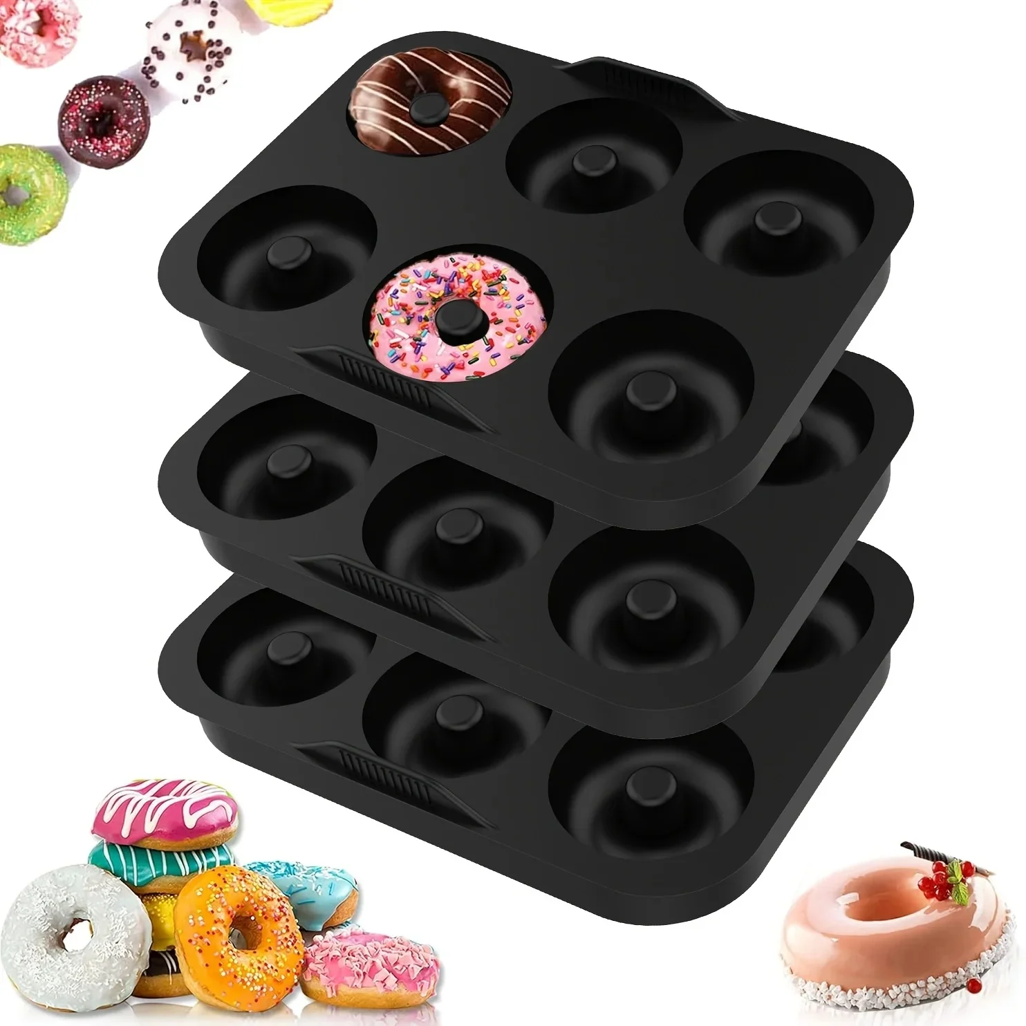 Moules à donuts en Silicone, accessoire de friteuse à Air réutilisable pour NinjA AF400 AF451 AF500 SL400, outils de cuisson de cuisine durables 1/2 pièces