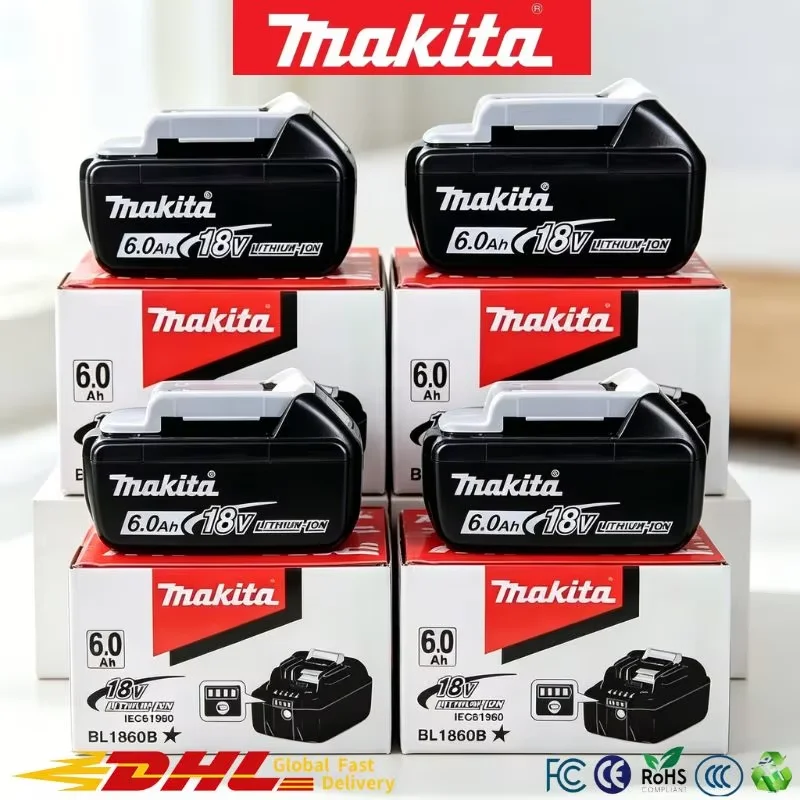 Batteria al litio ricaricabile originale Makita, modello BL1840BL1830B, 6Ah, 18V, batteria per utensili elettrici Makita.