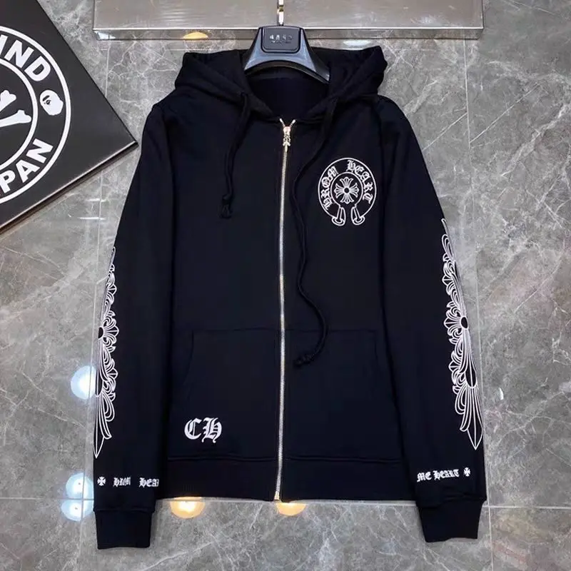 CHROME HEARTS 2025 New Men's and Women's Same Top Fashionable, Versatile, Personalized Printed Long Sleeve Hoodie