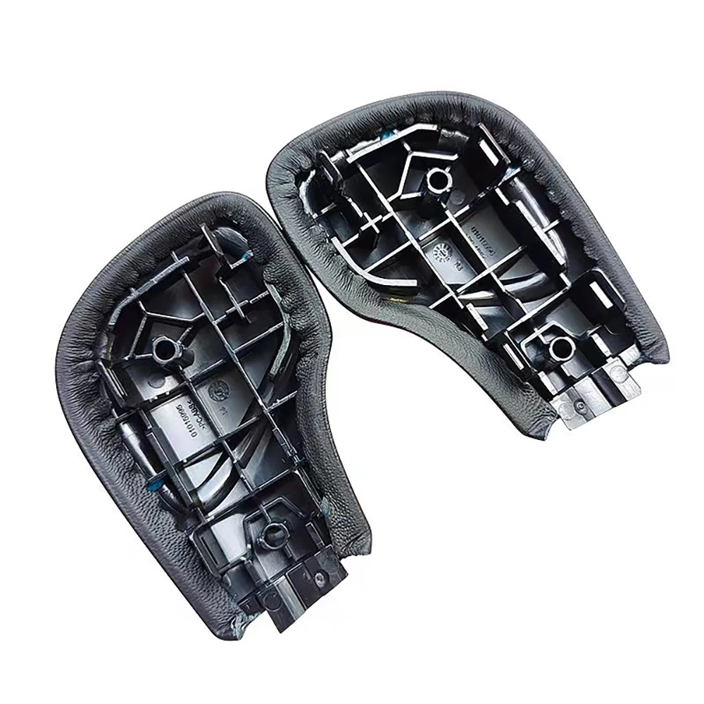 Black Leather Gear Shift Knob Side Cover With Shiny & Matte DSG For VW Golf 6 7 R G TI Passat B7 B8 CC R20 Jetta MK6 GLI