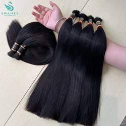 Swanee 15A Human Hair Bulk For Braiding Vietnamese Hair Human Hair Bulk No Weft For Braid Straight Bulk Human Hair Natural Black