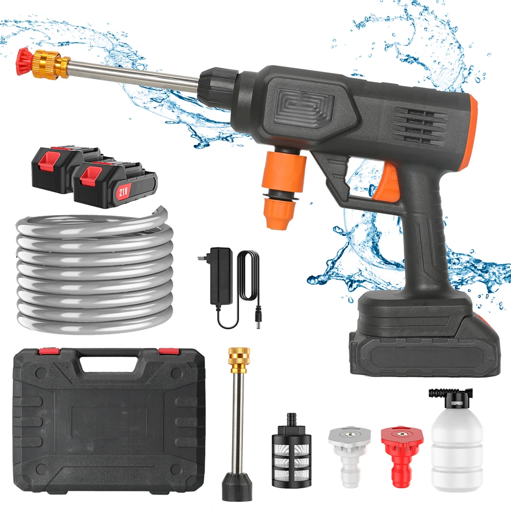 PISTOLA DE PULVERIZACIÓN de alta presión inalámbrica, 350W, 70bar, lavadora de coches, pistola de lavado, máquina de limpieza de jardín, herramienta eléctrica para batería Makita de 21V