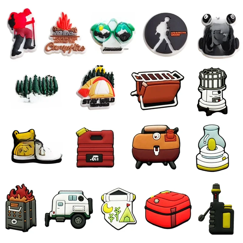 Breloques pour chaussures de Camping en plein air, 1 pièce, broches pour accessoires Crocs, décoration de chaussures, cadeaux de fête, nouvel arrivage