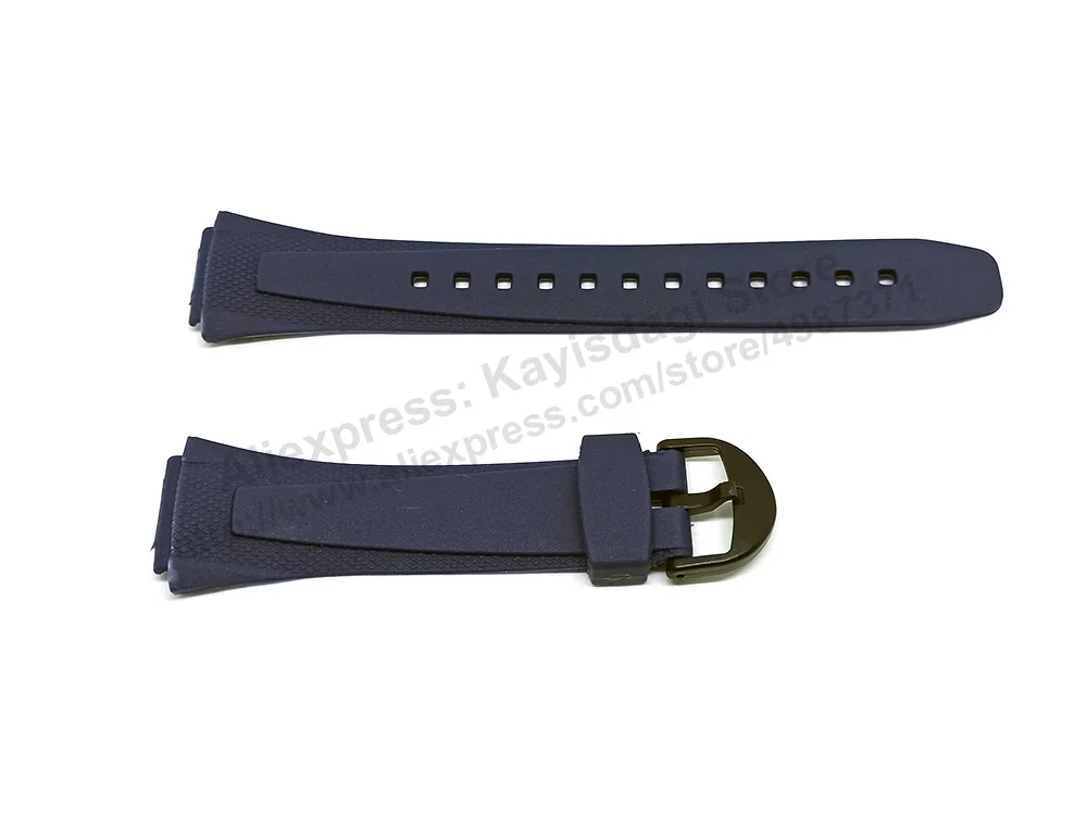 18mm Navy Blue Rubber Watch Band / Strap compatible Casio W-752 , W-753 , W-755