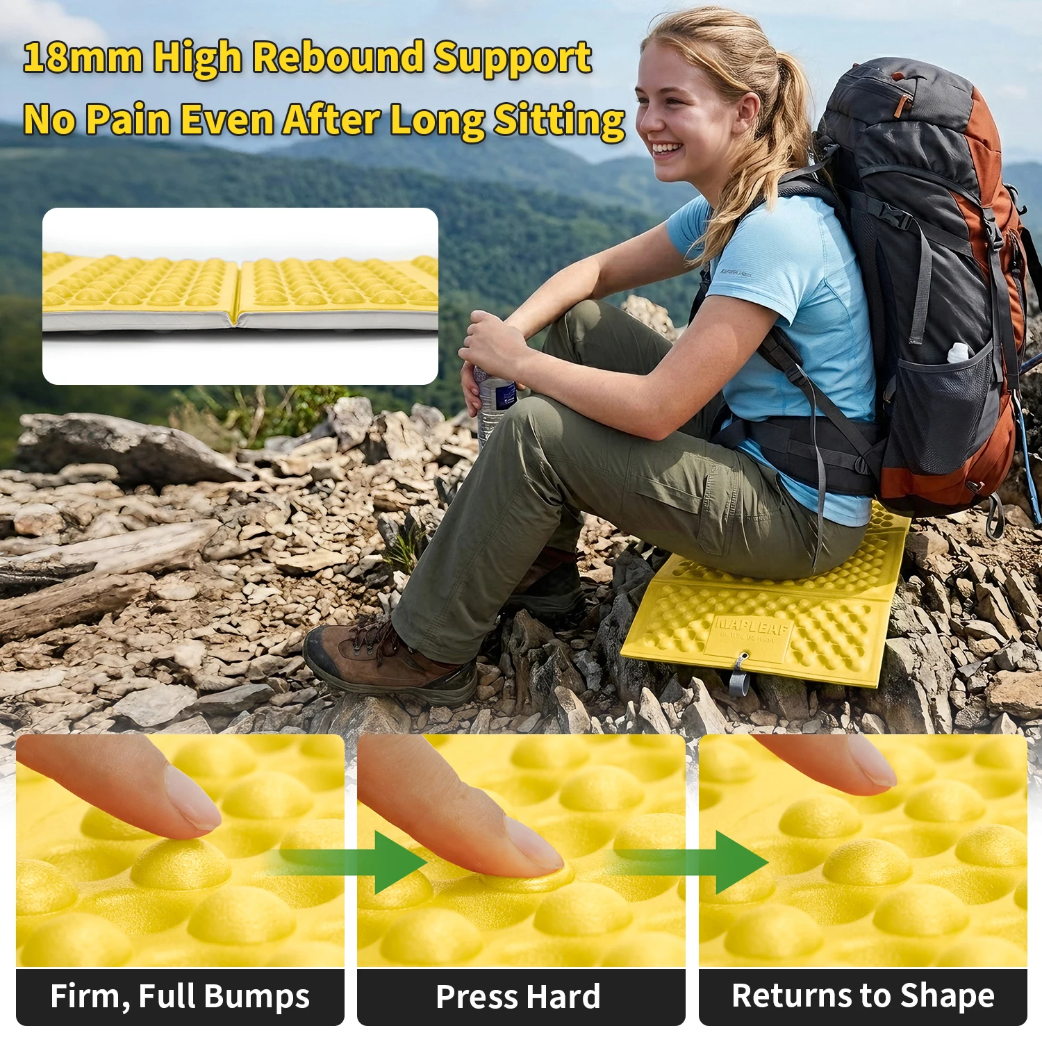 MAPLEAF Hunting Seat Pad Insulated Foam Aluminum Film Folding Winter Cold Ground Fishing Snow Stadium Warm Padded Treestand Camo