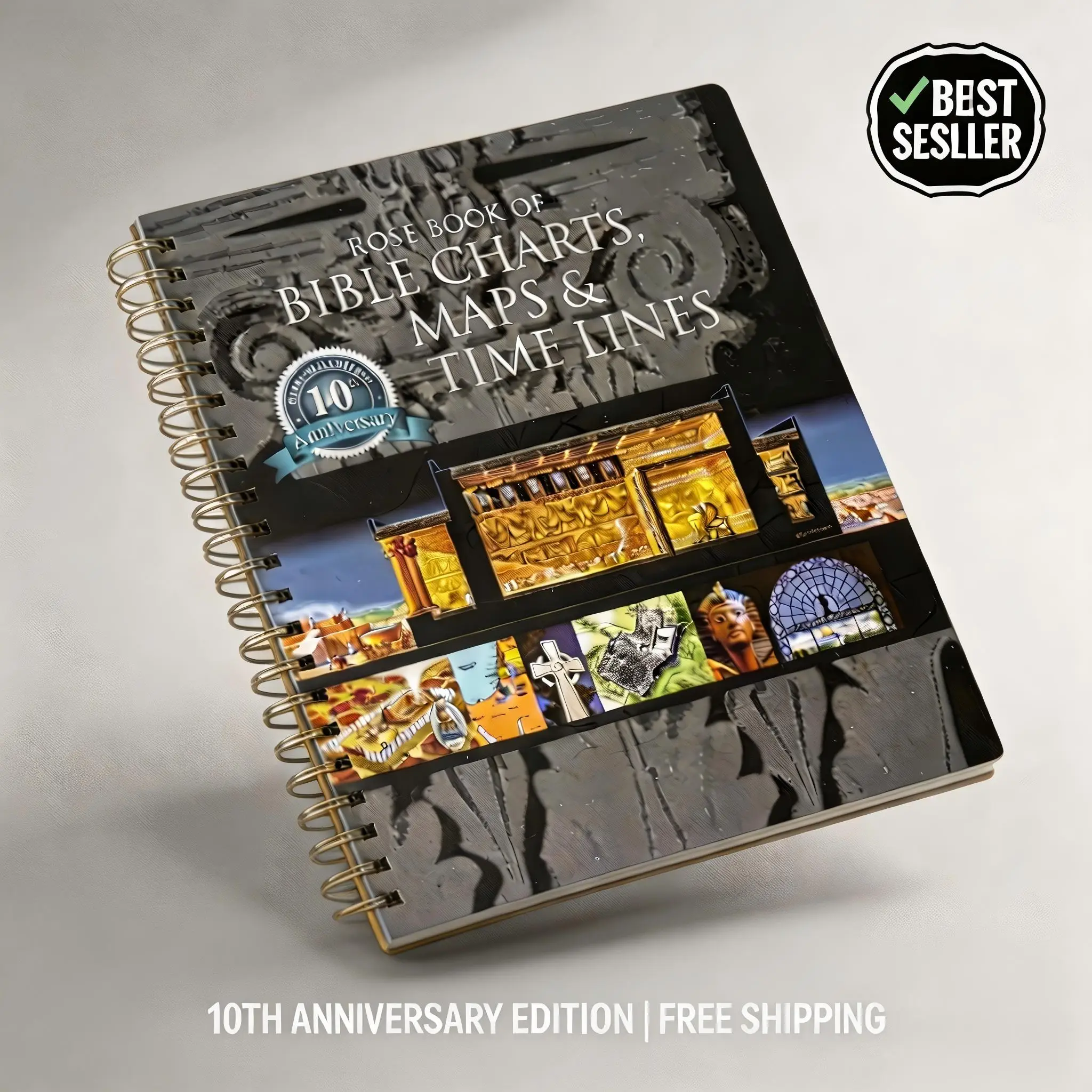 The Ultimate Rose Book Bible Charts, Maps & Timelines Study Guide – Rose 10th Anniversary Spiral Edition | Visual Bible Atlas with 200+ Charts for Teaching, Preaching & Deep Bible Study
