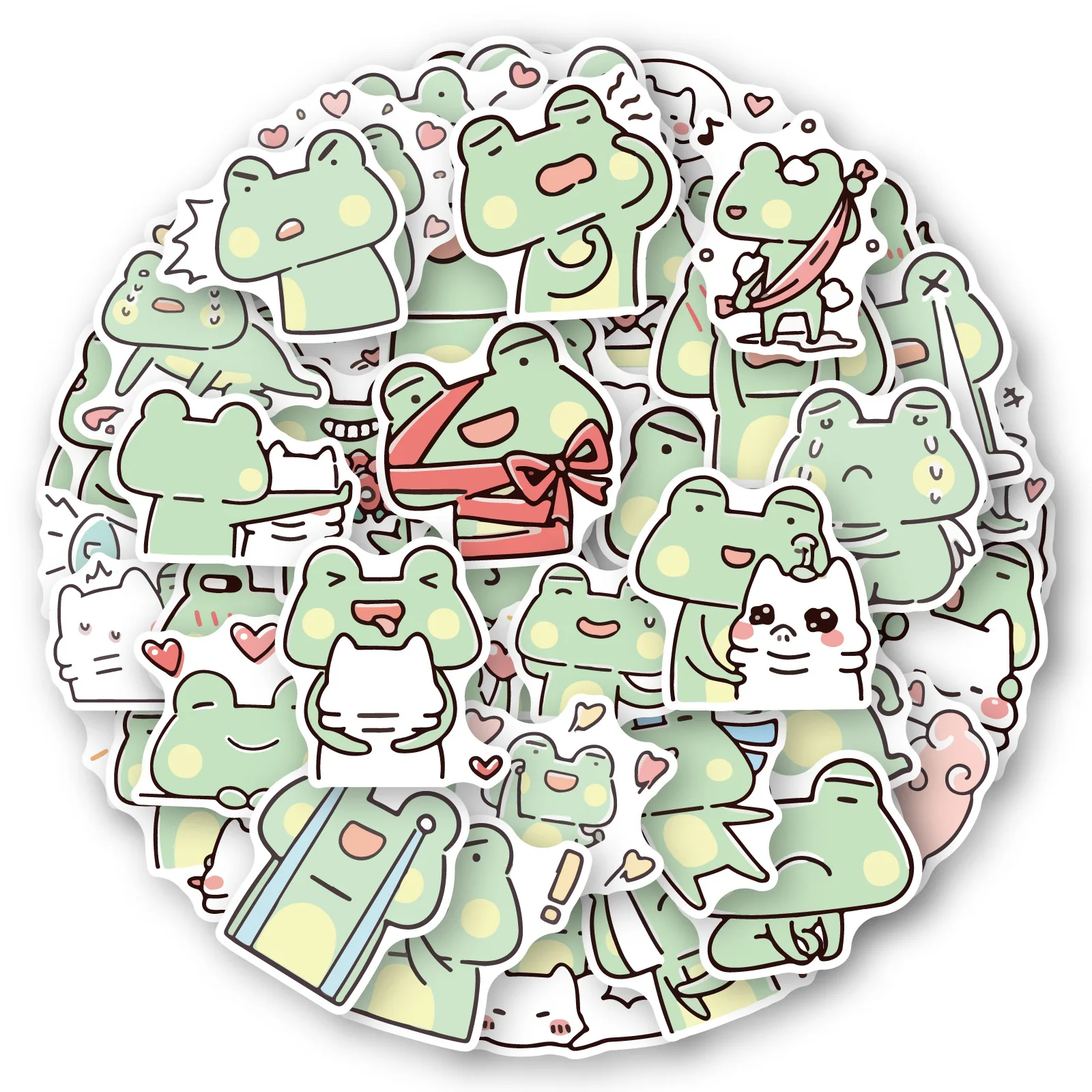 10/30/50PCS Kawaii Frog MEME Stickers Cartoon Graffiti Decals Kids Toys DIY Laptop Notebook Phone Suitcase Cute Animla Sticker