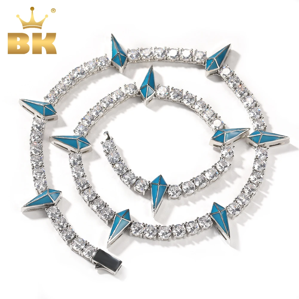 

Цепочка для тенниса BLING KING 5 мм, женская и Мужская цепь с блестящим кубическим цирконием, Очаровательная Модная бижутерия в стиле хип-хоп и панк