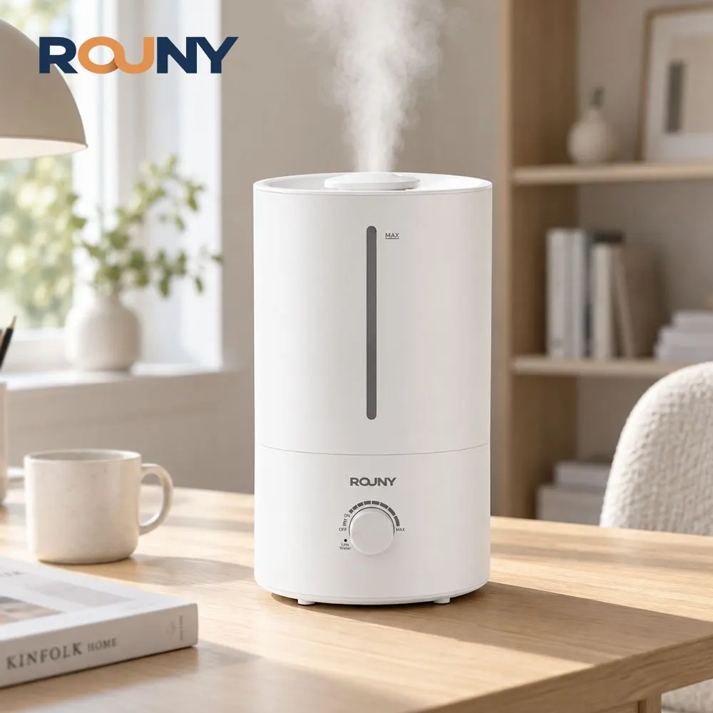 ROUNY Ultrasonic Cool Mist Humidifier, 4L Large Tank 350ml/h Mist Output, ≤38dB Quiet BPA-Free Air Humidifier for Bedroom Home Office