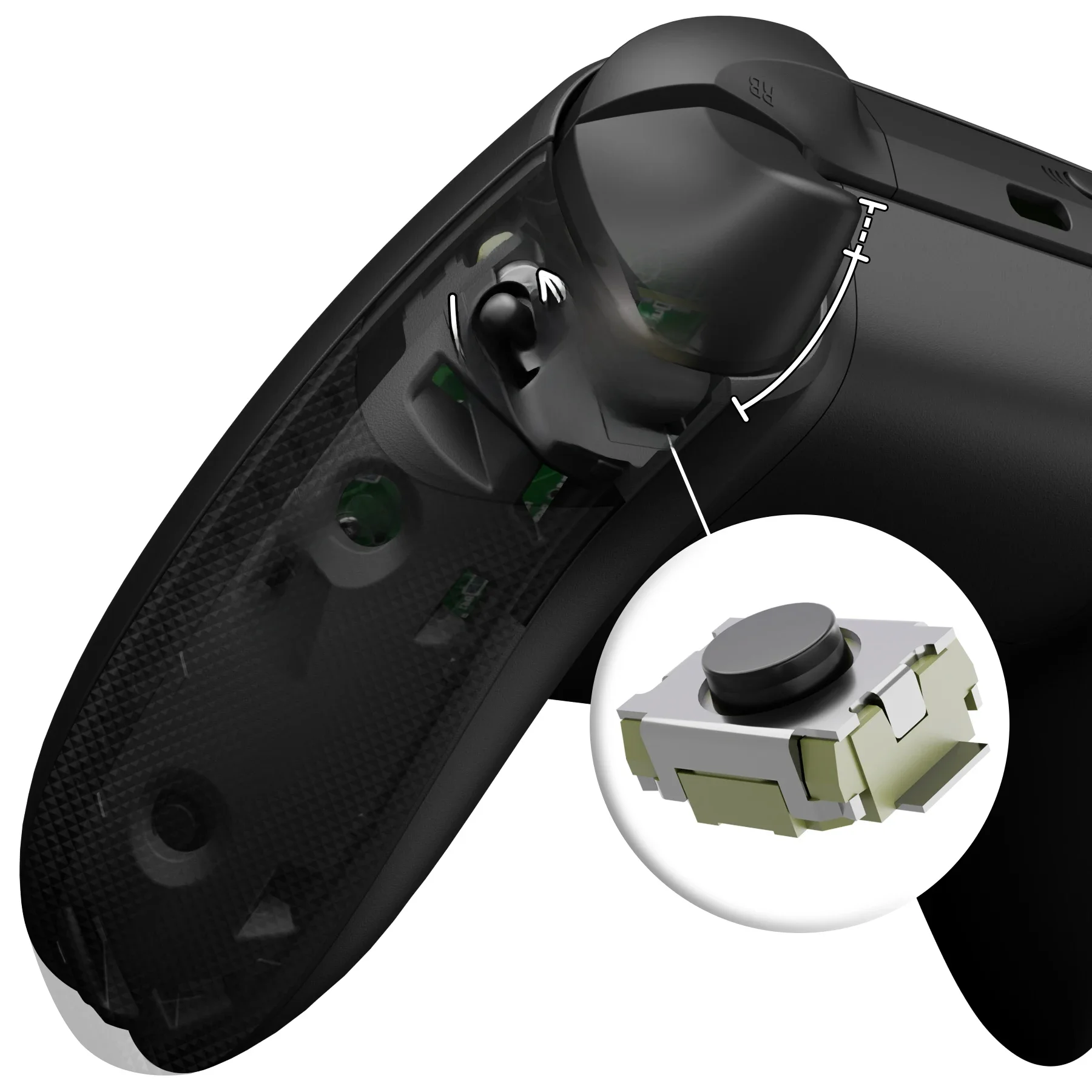 Przekręć się w wersję klikającego DIY zastępczy zestaw do kontroler bezprzewodowy Xbox Core, uchwyty szyna boczna spust zginacza — zdjęcie produktu 7