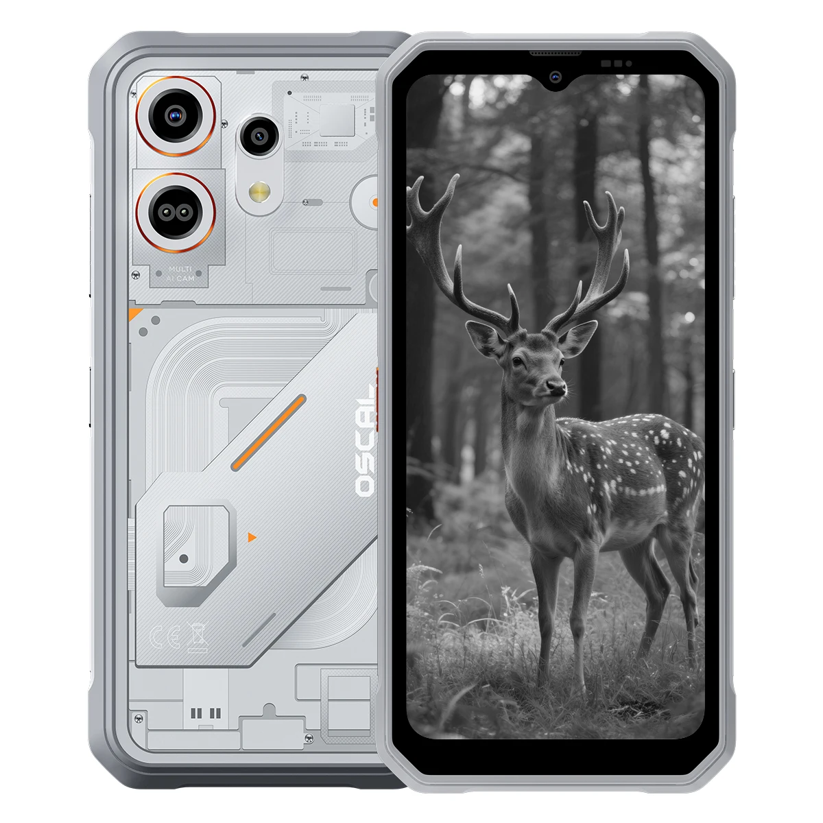 OSCAL MARINE 3 Robuuste Smartphone, 6.56" HD 90Hz Scherm, Helio G81, 13MP+16MP Camera, 5000mAh/18W, Android 16 Outdoor Telefoon