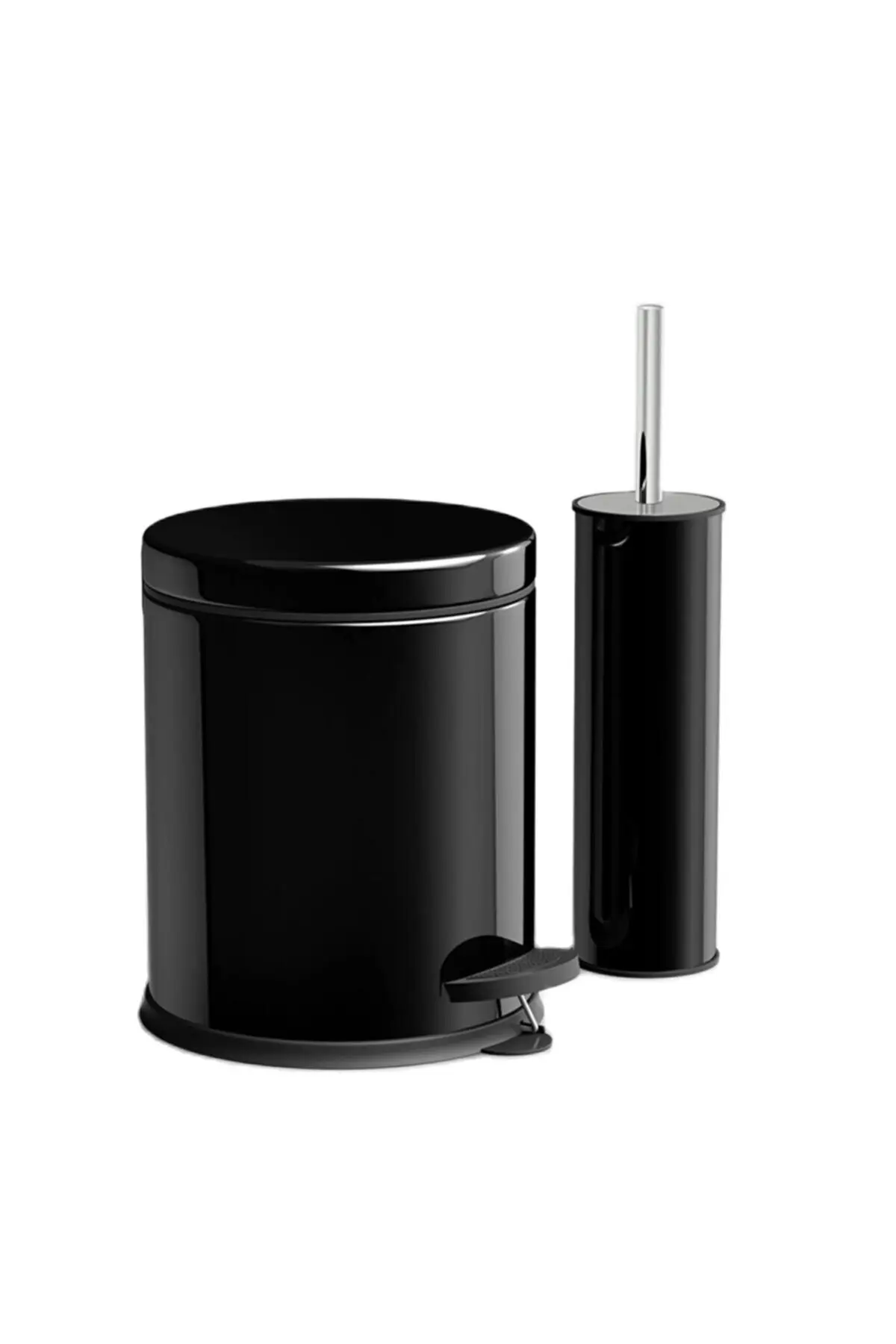 Bathroom Accessory Set 2 Pieces Metal Black Luxury Quality Trash Can Toilet Brush For Home Fast Shipping From Turkey Fastgrup