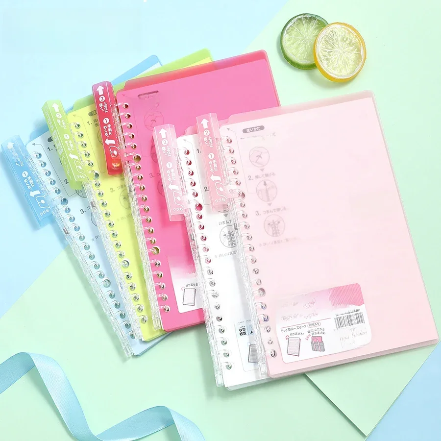 Japonia Kokuyo Campus Smartring notatnik z luźnymi kartkami przezroczysta cewka notatnik z luźnymi kartkami A5/B5 10 arkuszy papieru wygodny notatnik — 2