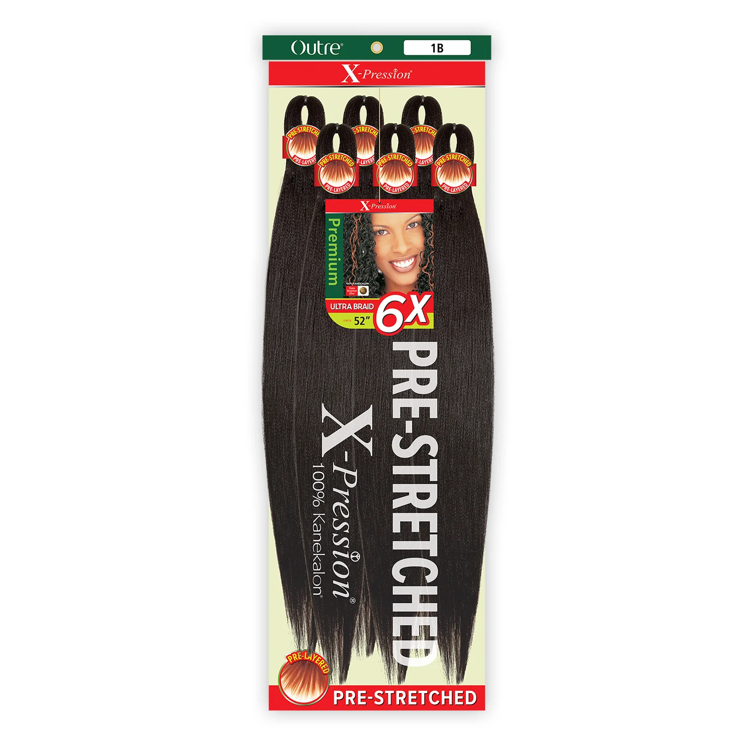 

Outre Synthetic Braids X-Pression Kanekalon 6X Pre Stretched Ultra Braid 52"