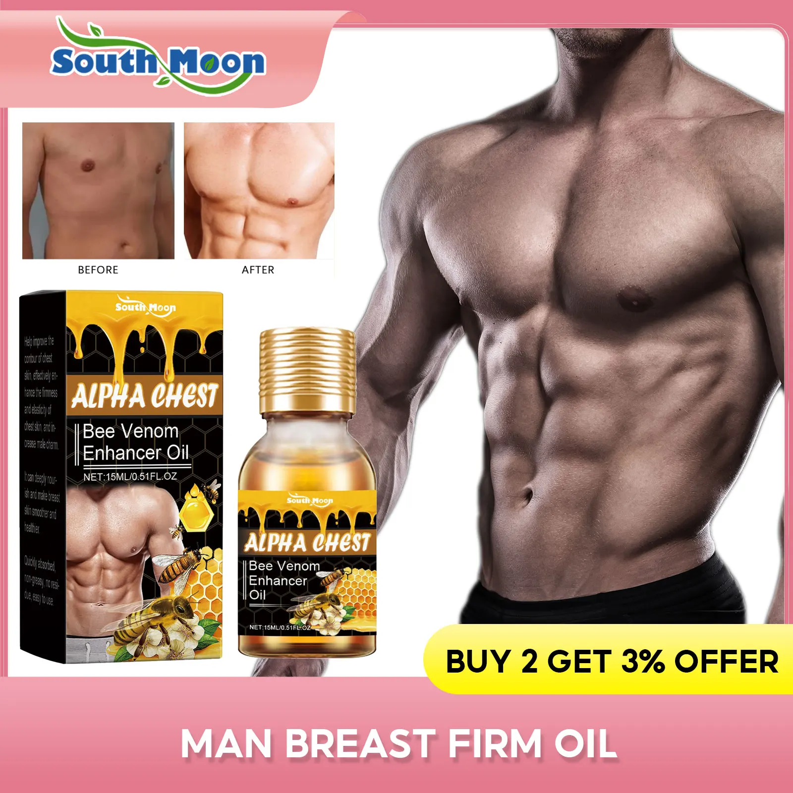 

Gynecomastia Firming Oil Effective Remove Excess Fat Pectoral Muscles Accelerator Shrink Chest Men Breast Tightening Massage Oil