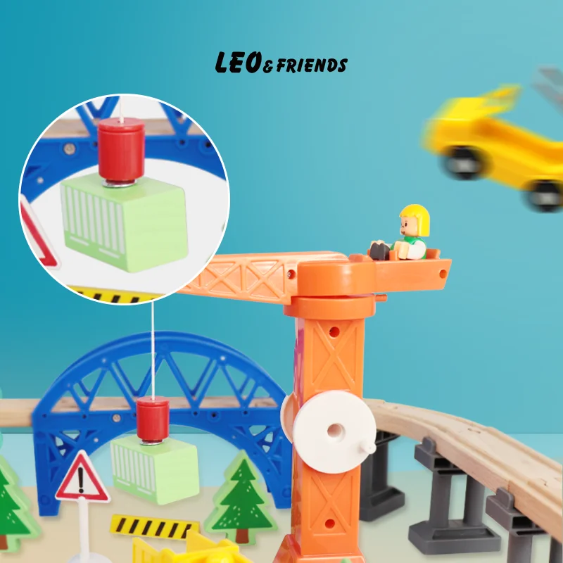 Wooden Train Set, Toy Train for Boys & Girls with Wooden Train Track, Wooden Toys for 3-7 Years Old Toddlers & Kids, Railway Set