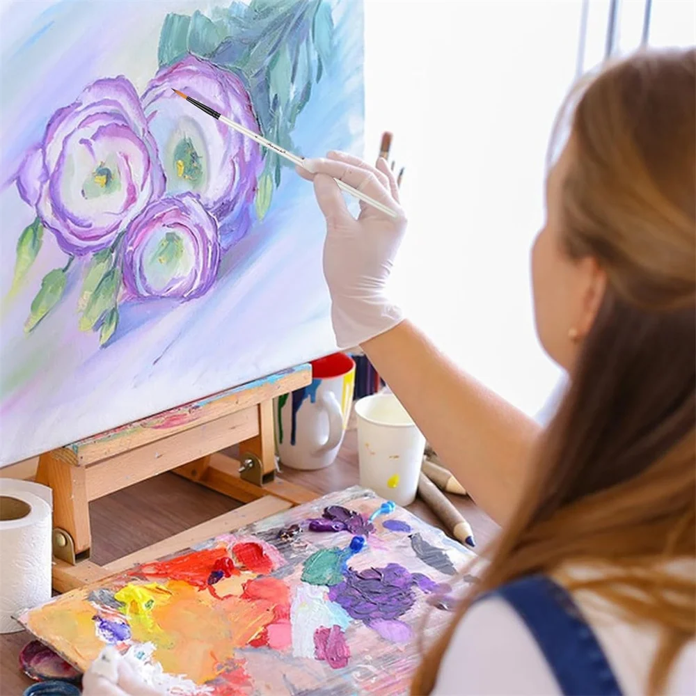 

Набор профессиональных кистей для рисования акварелью, набор кистей с деревянной ручкой и кружевом, нейлоновая щетина, инструмент для рисования акварелью, 12 шт.