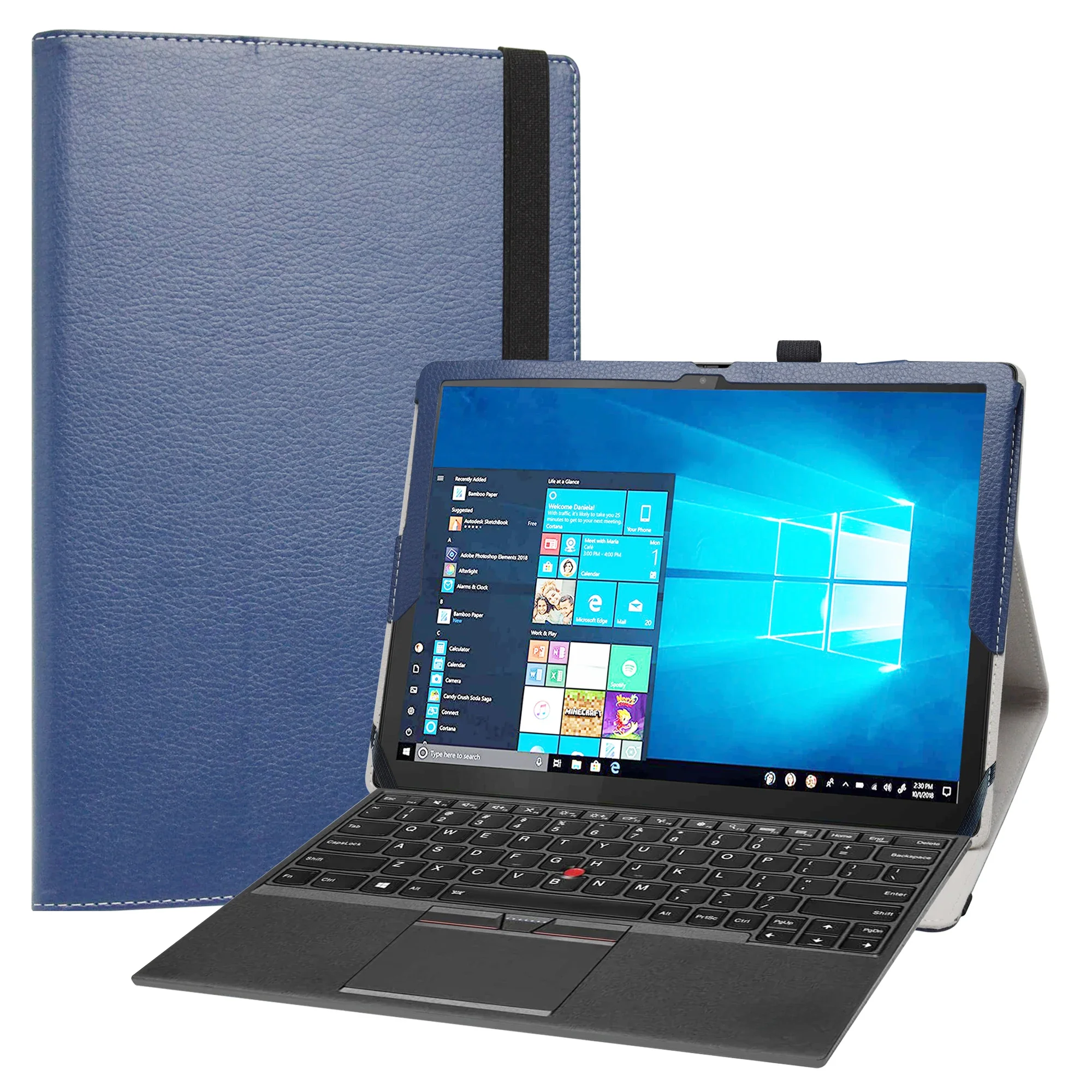 Etui na 12.3 "Lenovo ThinkPad X12 zdejmowany Tablet PC składany stojak PU skórzany pokrowiec z elastycznym zamknięciem — zdjęcie 2