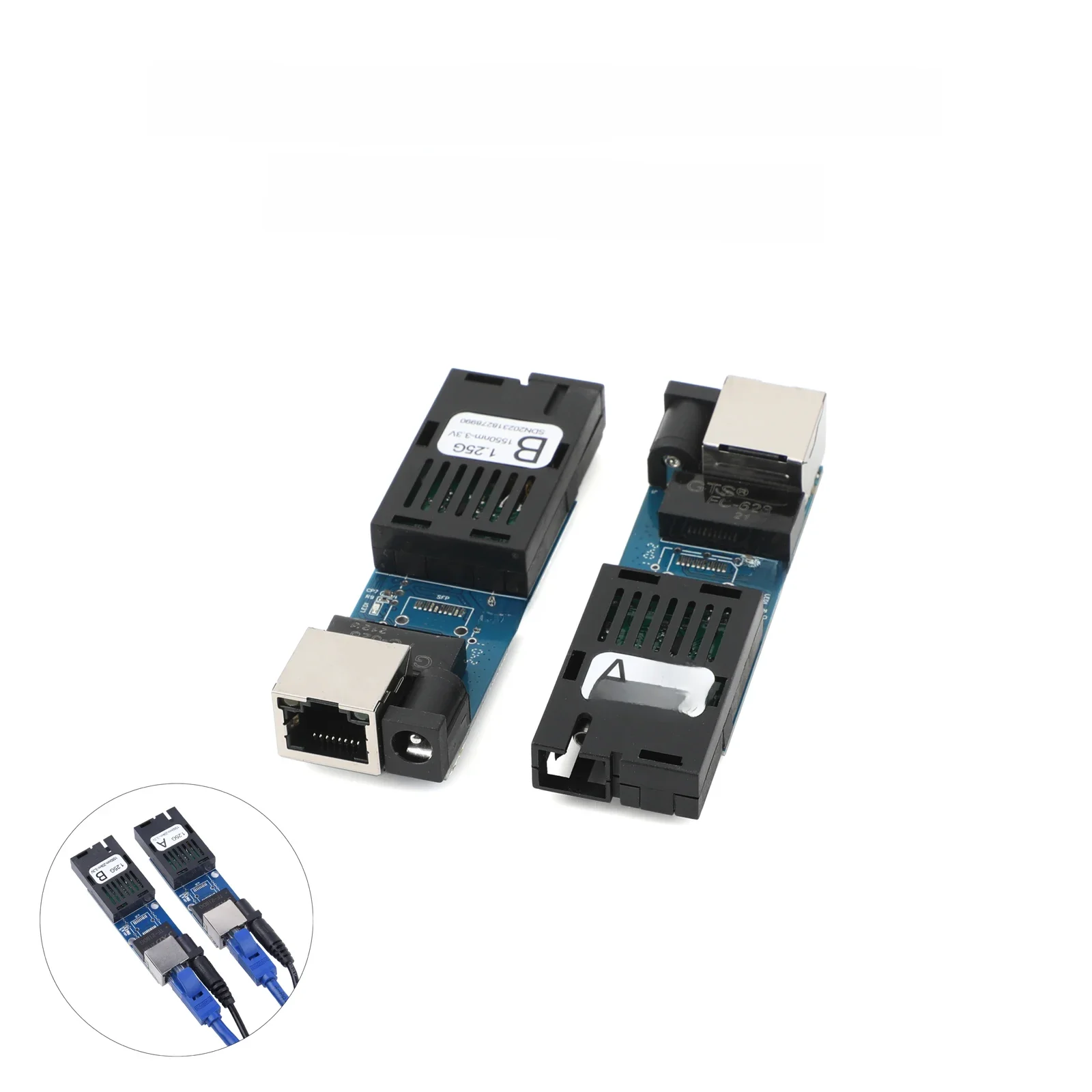 1 para Mini Gigabit światłowodowy konwerter mediów 10/100/1000 mb/s jednomodowy 3 km UPC/APC SC-port — zdjęcie produktu 7