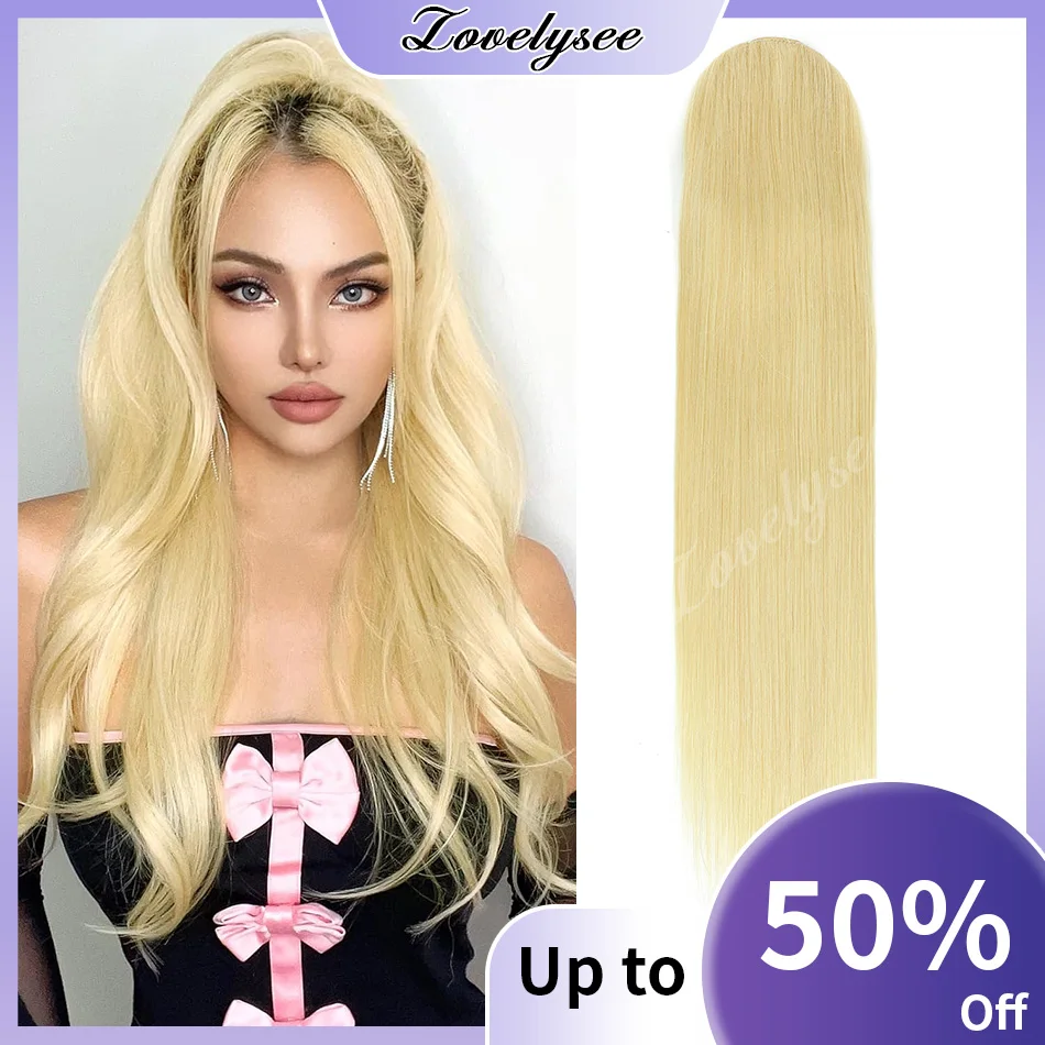 extensions-de-cheveux-humains-queue-de-cheval-a-cordon-de-serrage-100g-120g-lisses-bresiliennes-remy-blondes-a-clipser