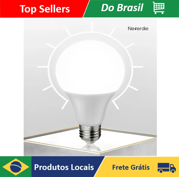 Lâmpada Bulbo 7w Led Branco Frio 6500k Bivolt - Neverdie Store