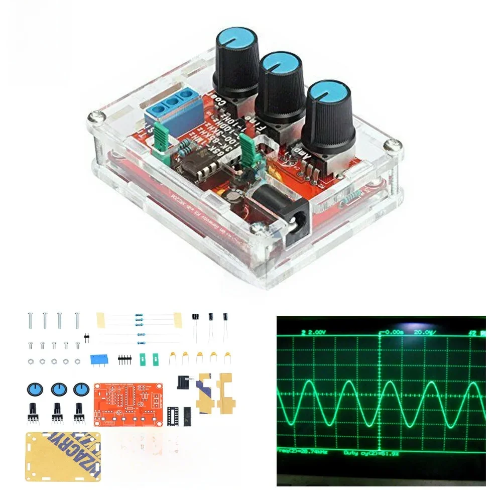 XR2206 precyzyjny generator sygnału zestaw do samodzielnego montażu sinusoidalny trójkąt fale prostokątne 1 Hz 1 MHz zakres częstotliwości regulowana częstotliwość — zdjęcie 2