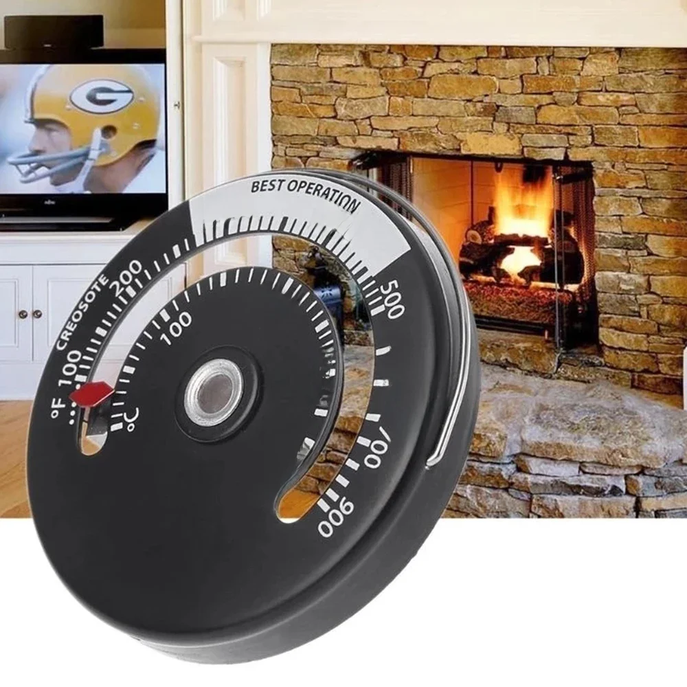 Hermomètre chaud poêle à bois magnétique chauffage thermomètre cheminée ventilateur poêle avec sonde sensibilité domestique Barbecue four outil