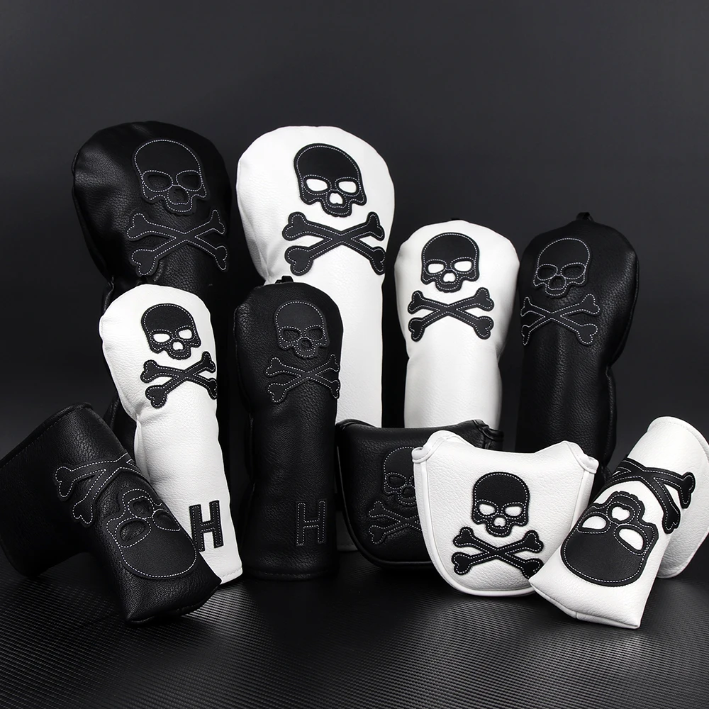 MPK Skull Stitch Head Cover Golf Club Cover Driver Wood Utility Mallet Putter Straight Putter Choose 1