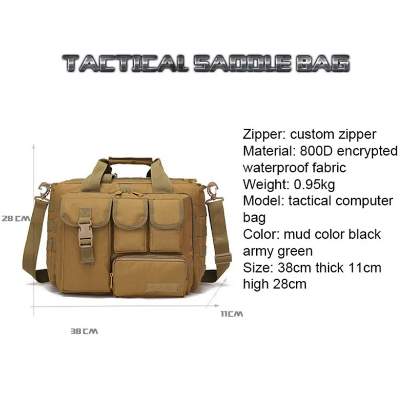 Outdoor Tactical Messenger Bag Big Capacity Laptop Bags Portable Shoulder Bag Camping Hiking Bandbag