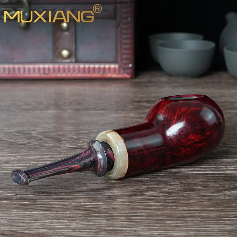 MUXIANG Apple Cavity Tobacco Pipe Heather Wood Pipe Cumberland Pipe Mouth 3mm Pipe Contains Cavity Large Chamber Briar pipe