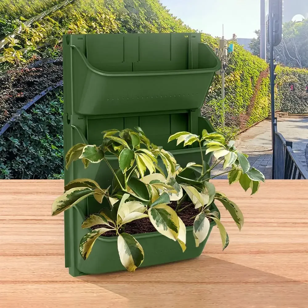 Hangende Tuin Plant Muur Bloempot Container Muur Opknoping Verticale Groene Muur Gemonteerde Plastic Plantdoos Home Decor - afbeelding 2