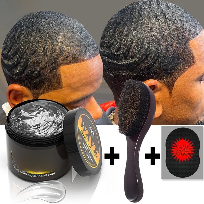 2024 Wave Hair Gel 360 Deep Waves Control Pomade Wavy Hair Oil With Brush Sport Strong Hold Wavy Frizz Control Gel For Black Men — zdjęcie 2