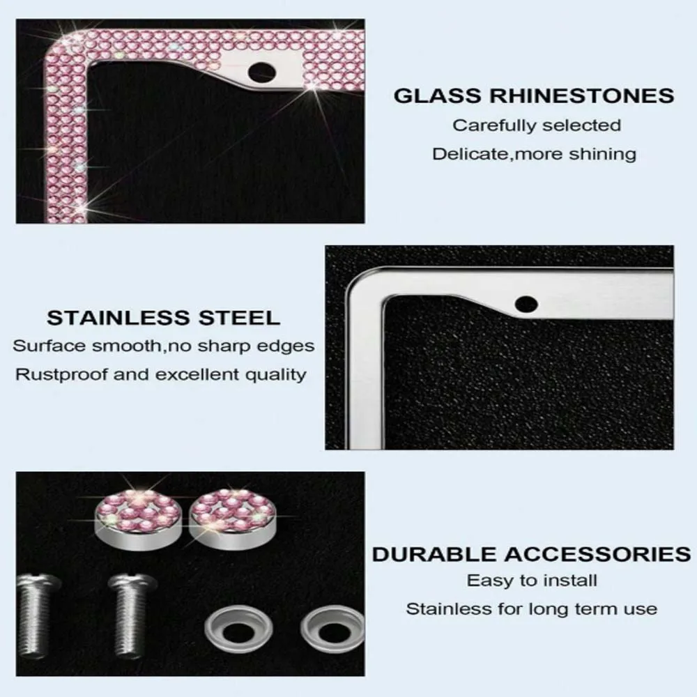 1-2 قطعة فلاش إطار لوحة الرخصة الكريستال البلاستيك لوحة ترخيص غطاء إطاري العالمي للدراجات النارية لوحة ترخيص الملحقات